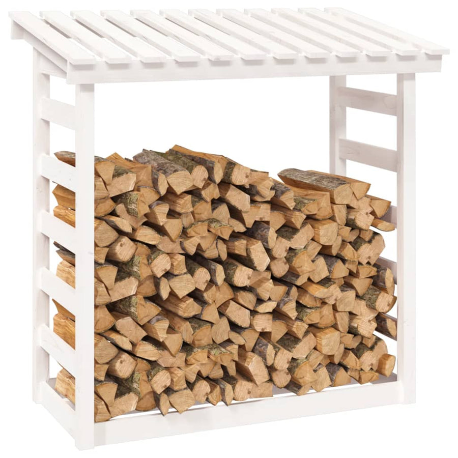 Haardhoutrek 108X64,5X110 Cm Massief Grenenhout 108 x 64.5 x 110 cm Wit