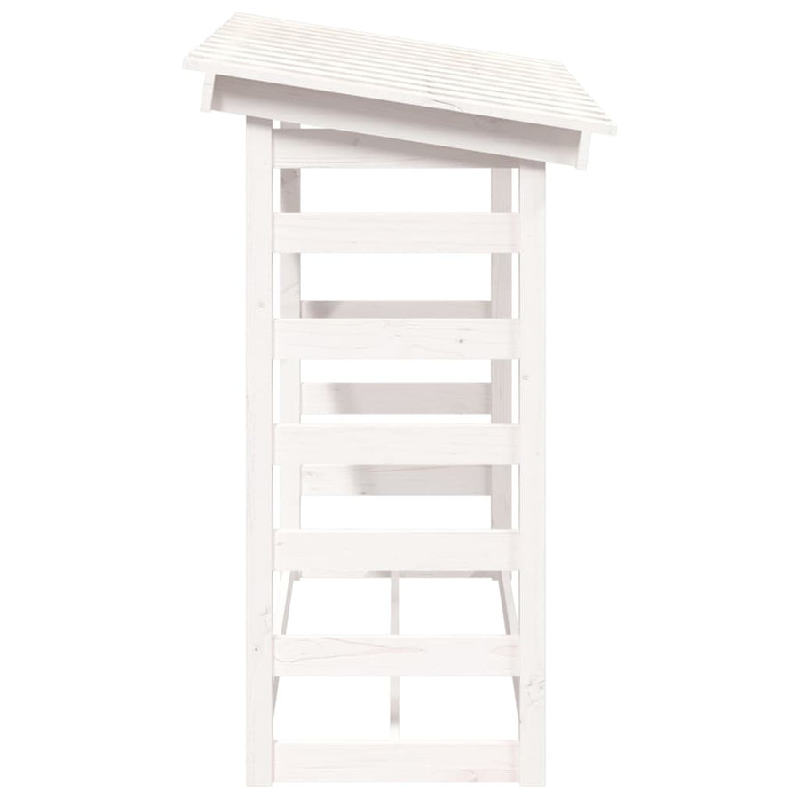 Haardhoutrek 108X64,5X110 Cm Massief Grenenhout 108 x 64.5 x 110 cm Wit
