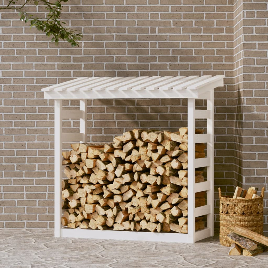 Haardhoutrek 108X64,5X110 Cm Massief Grenenhout 108 x 64.5 x 110 cm Wit