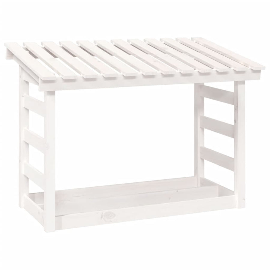 Haardhoutrek 108X64,5X78 Cm Massief Grenenhout 108 x 64.5 x 78 cm Wit
