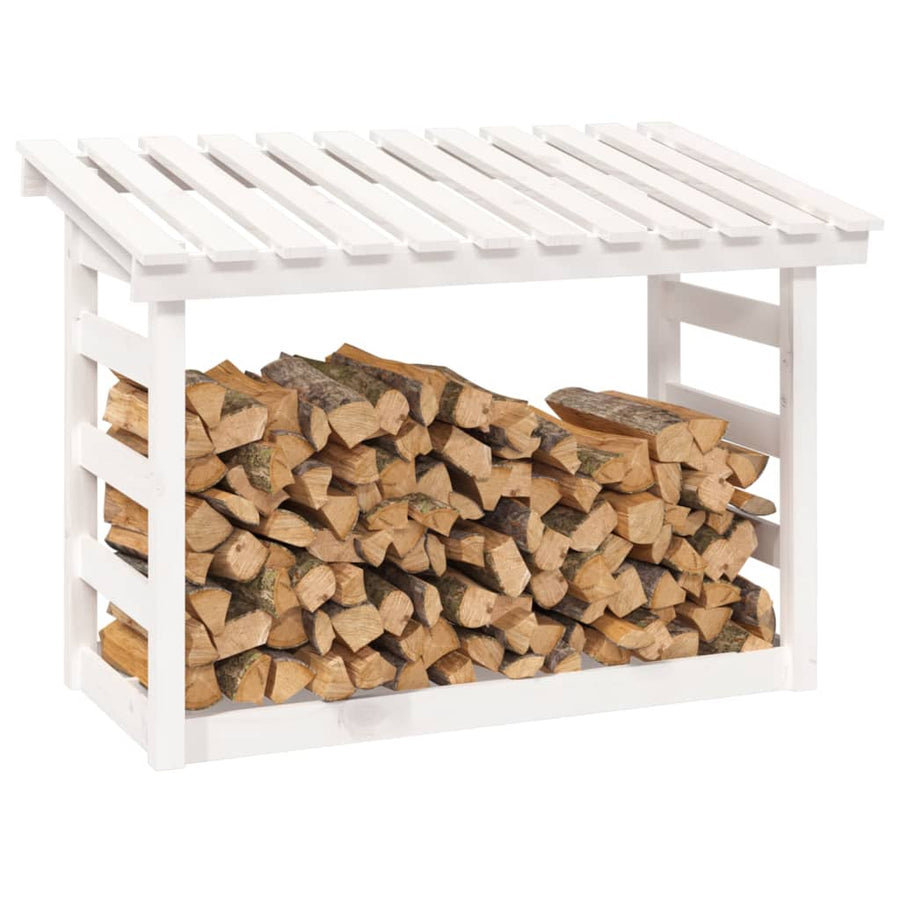Haardhoutrek 108X64,5X78 Cm Massief Grenenhout 108 x 64.5 x 78 cm Wit