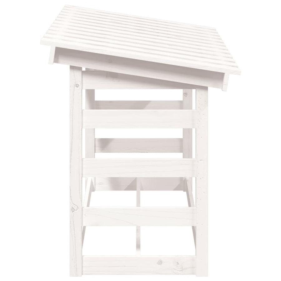 Haardhoutrek 108X64,5X78 Cm Massief Grenenhout 108 x 64.5 x 78 cm Wit