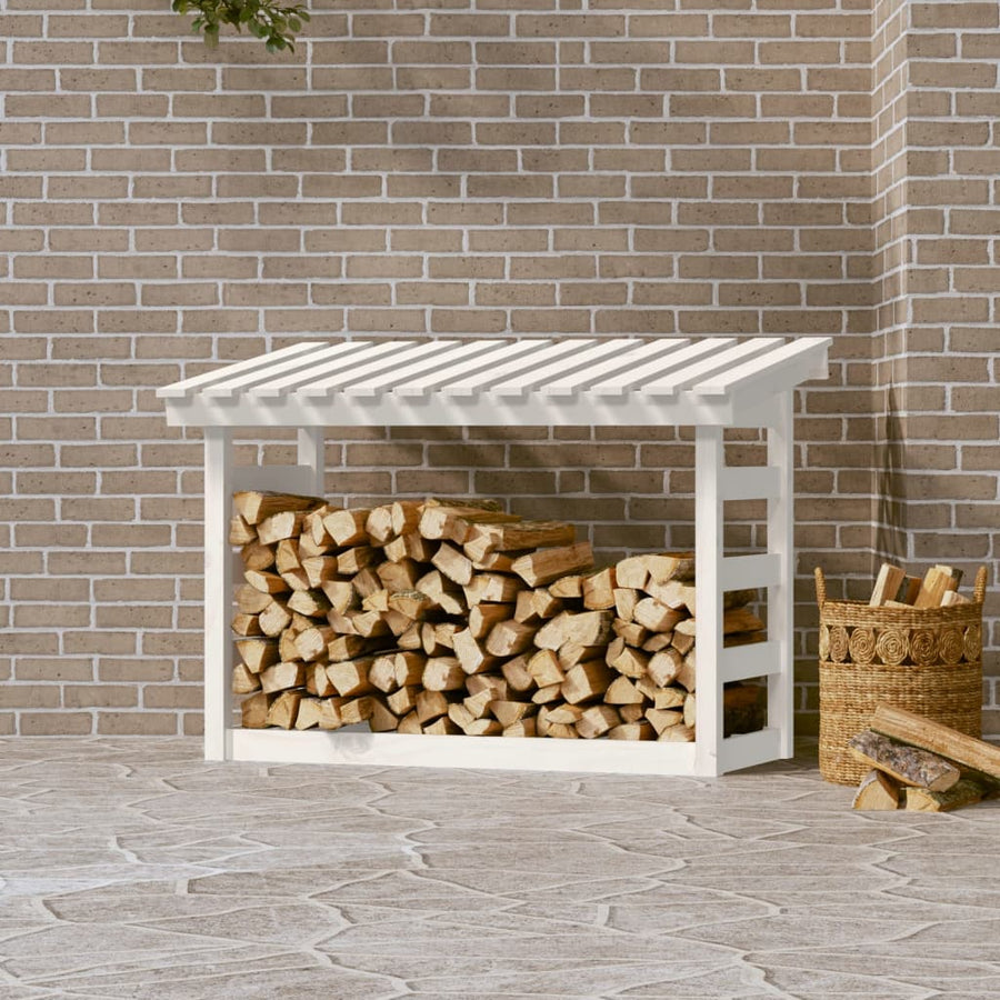 Haardhoutrek 108X64,5X78 Cm Massief Grenenhout 108 x 64.5 x 78 cm Wit