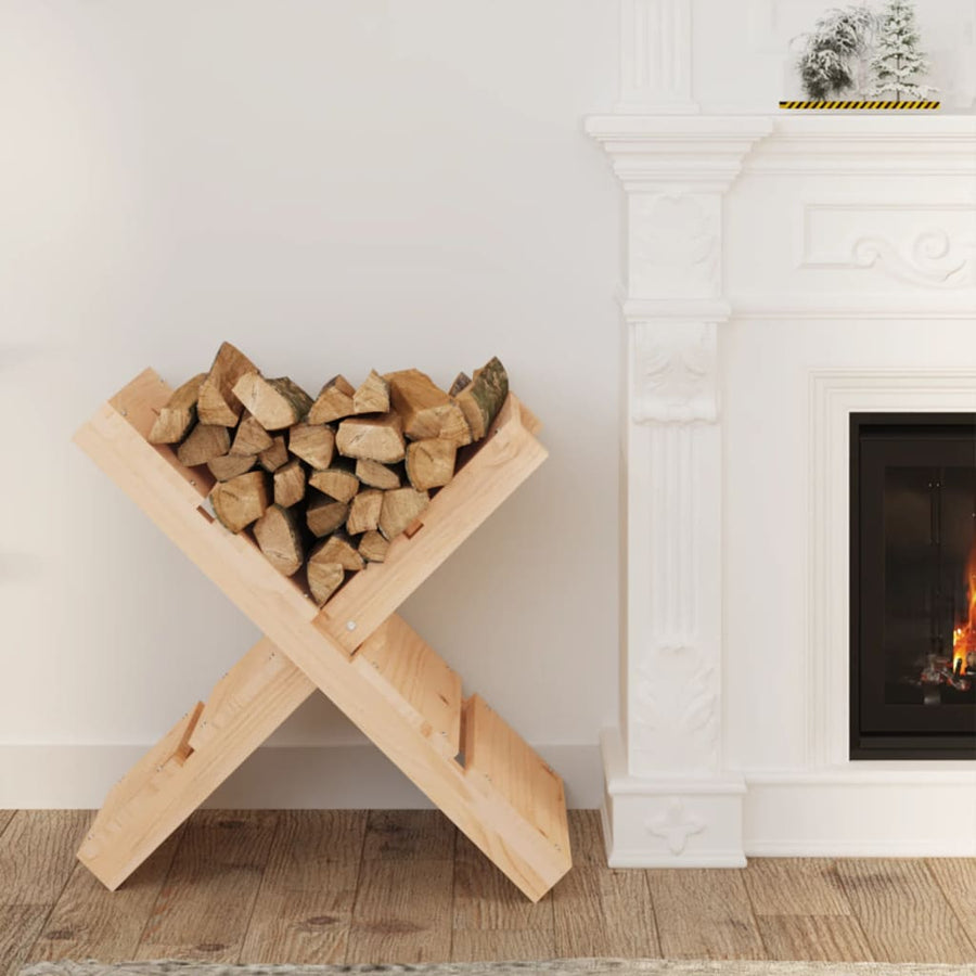 Houtblokhouder 47X39,5X48 Cm Massief Grenenhout Naturel
