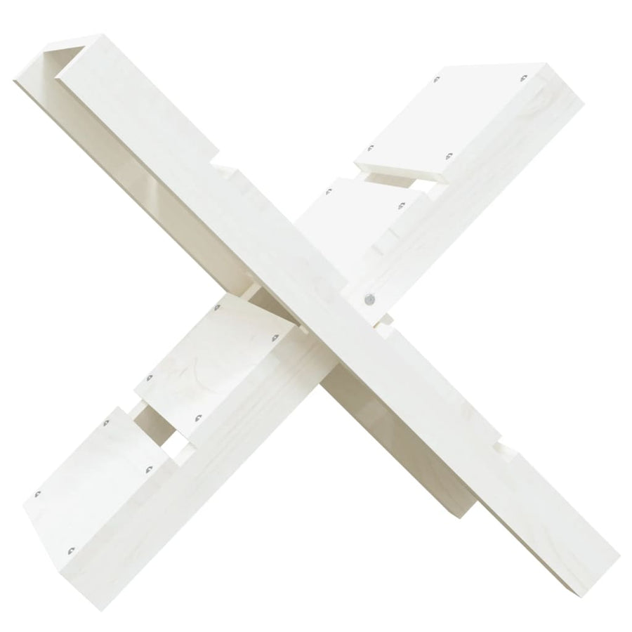 Houtblokhouder 47X39,5X48 Cm Massief Grenenhout Wit