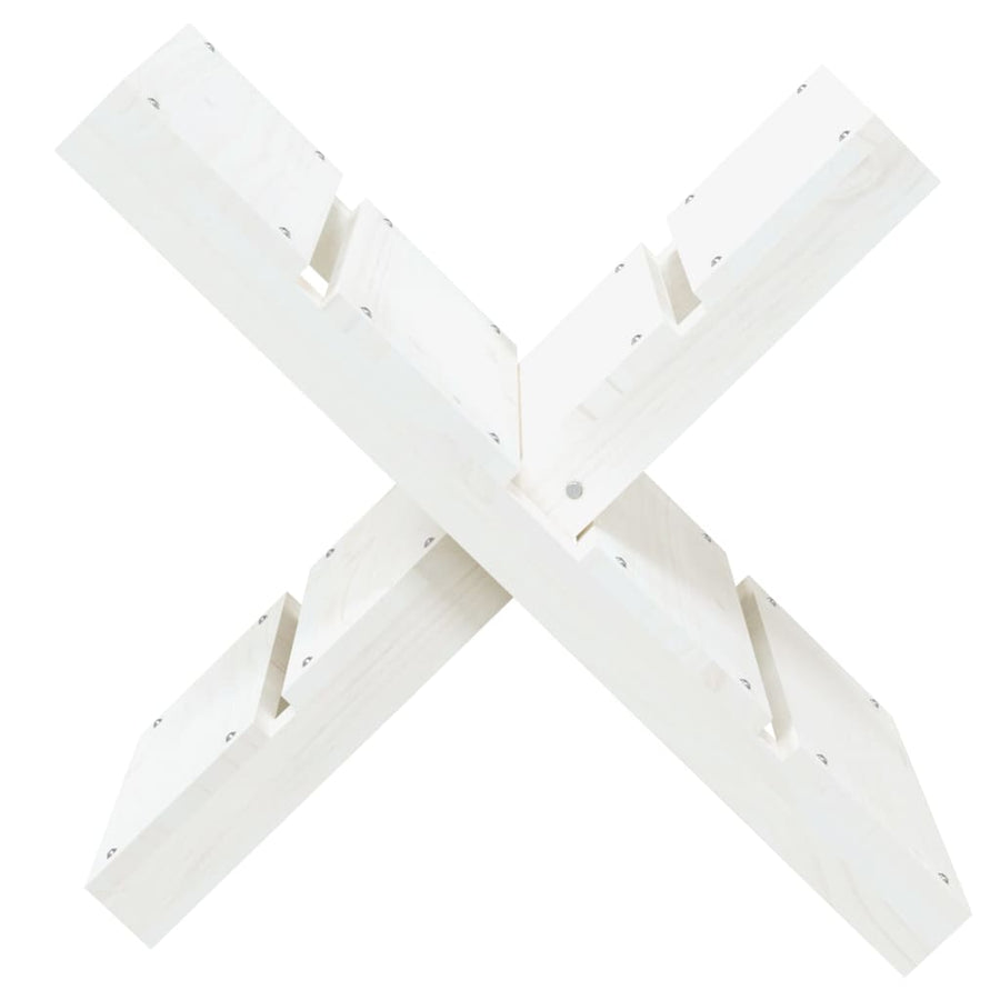 Houtblokhouder 47X39,5X48 Cm Massief Grenenhout Wit