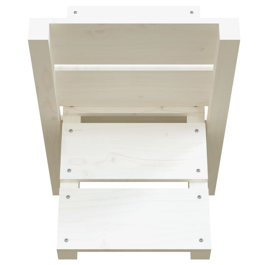 Houtblokhouder 47X39,5X48 Cm Massief Grenenhout Wit