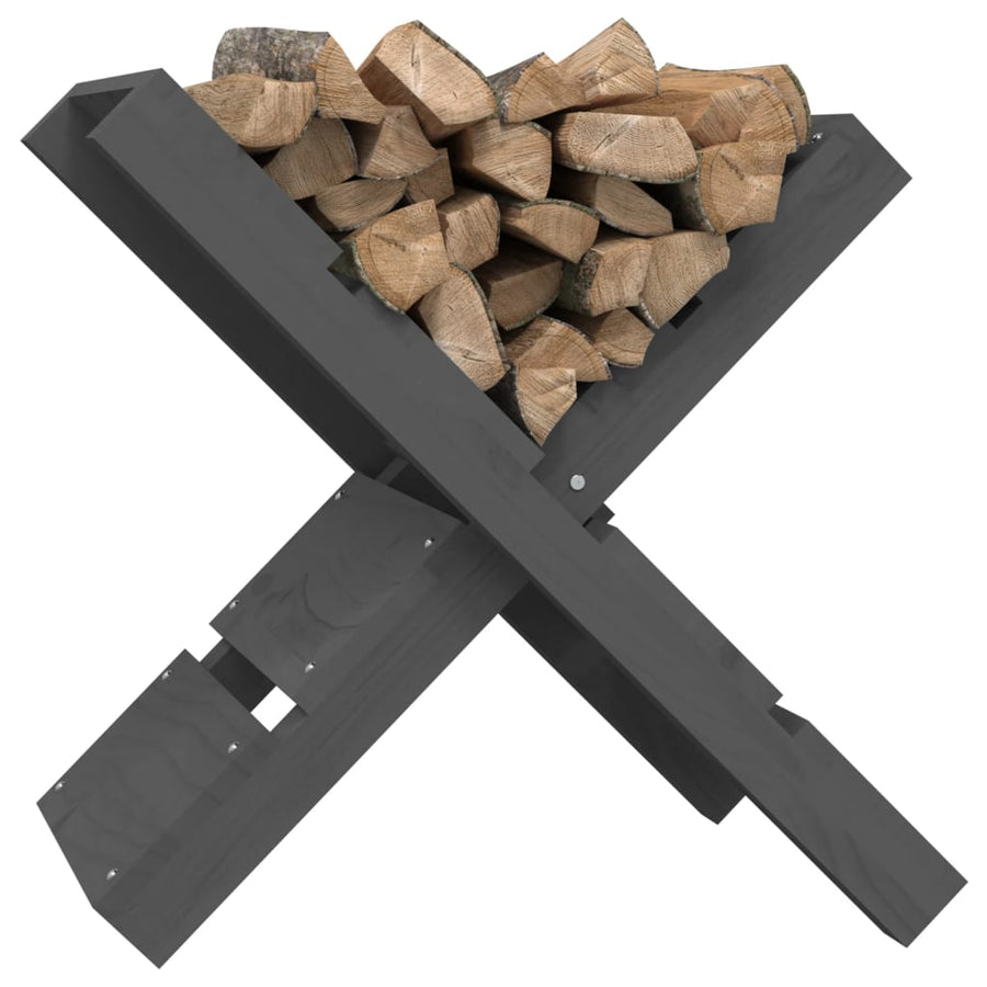 Houtblokhouder 47X39,5X48 Cm Massief Grenenhout Grijs