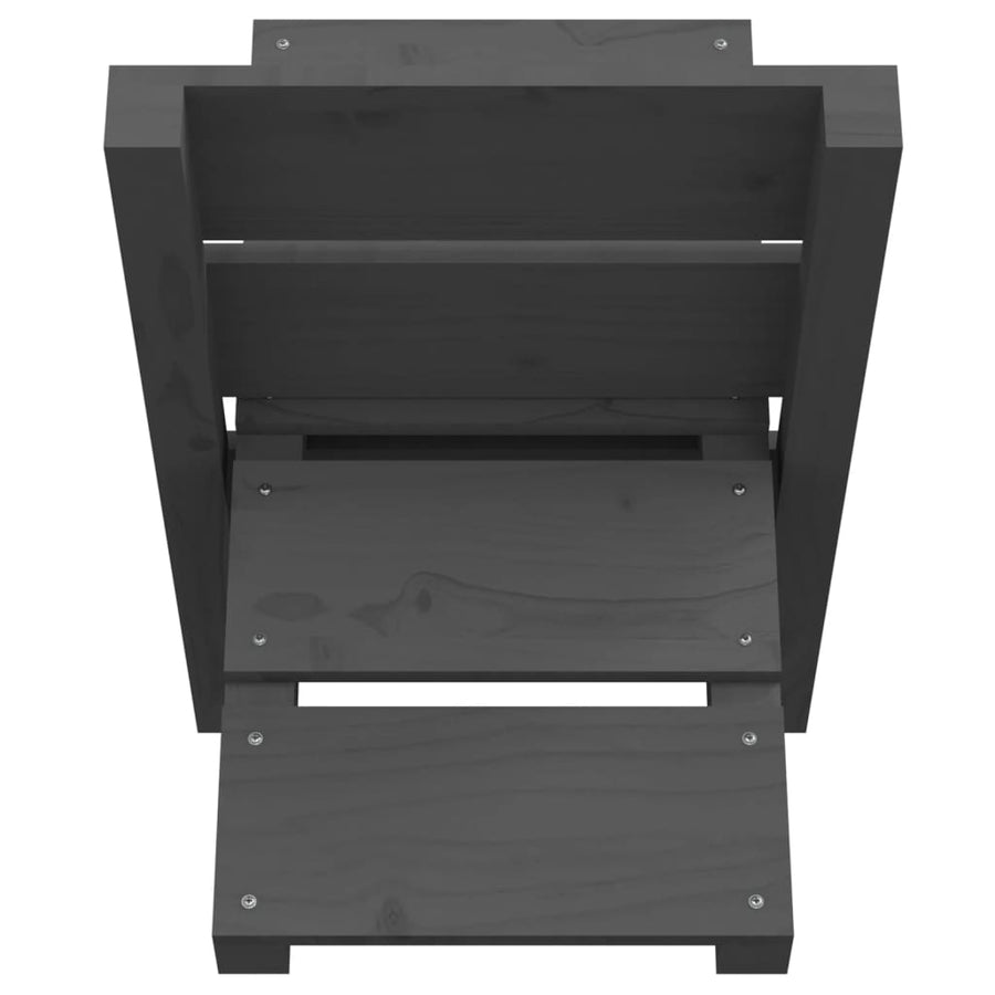 Houtblokhouder 47X39,5X48 Cm Massief Grenenhout Grijs