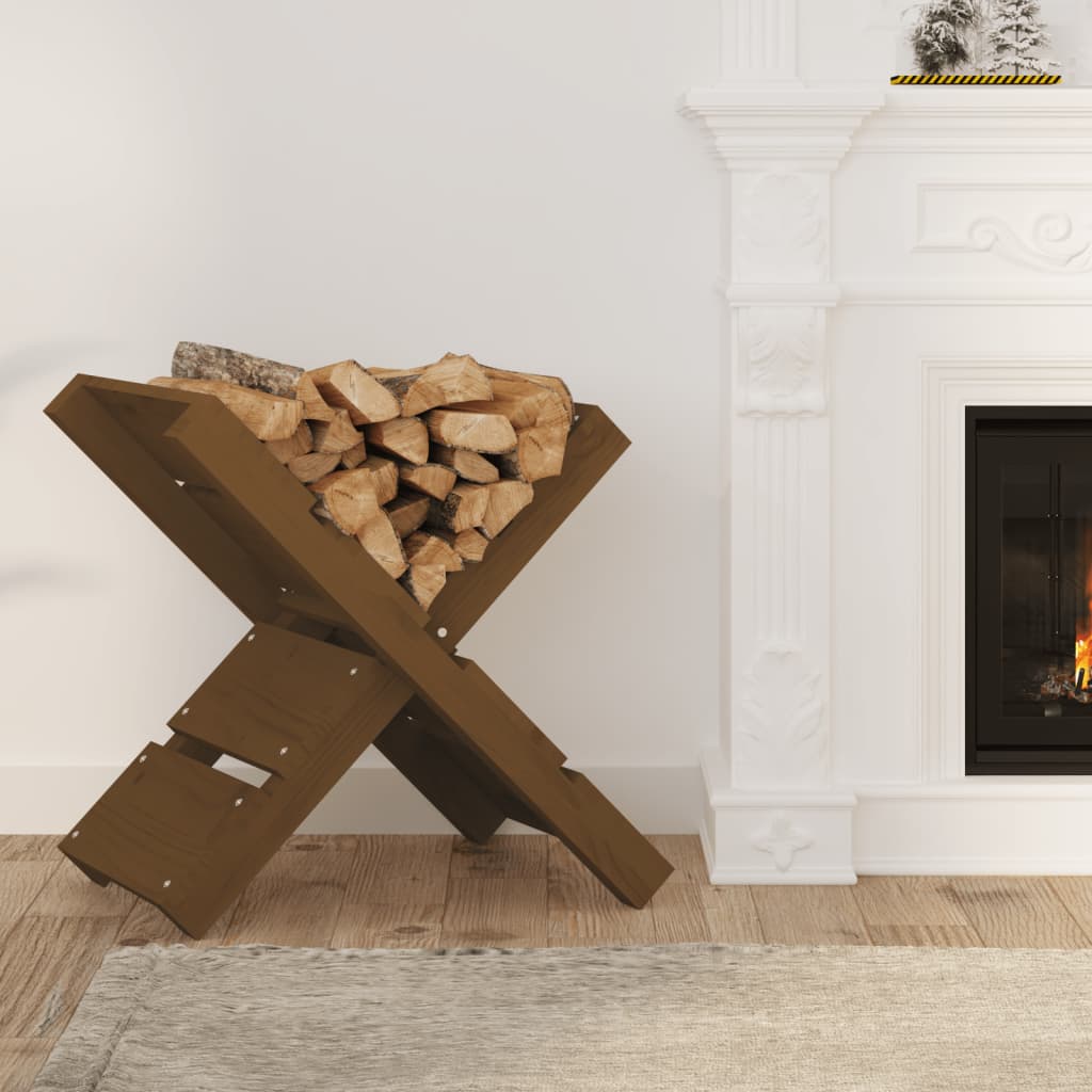 Houtblokhouder 47X39,5X48 Cm Massief Grenenhout Honingbruin