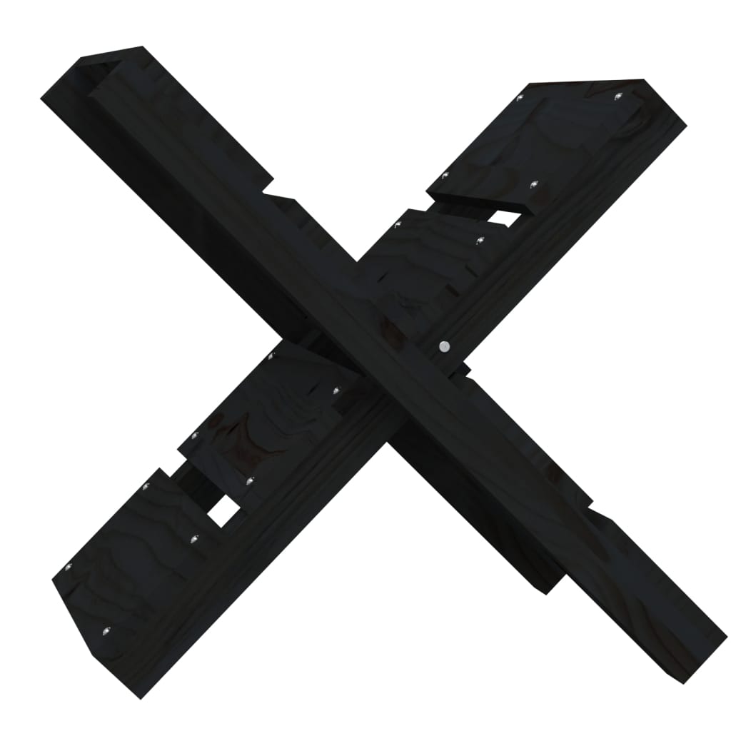 Houtblokhouder 47X39,5X48 Cm Massief Grenenhout Zwart