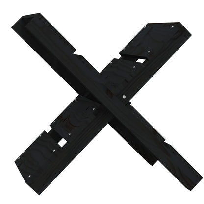 Houtblokhouder 47X39,5X48 Cm Massief Grenenhout Zwart