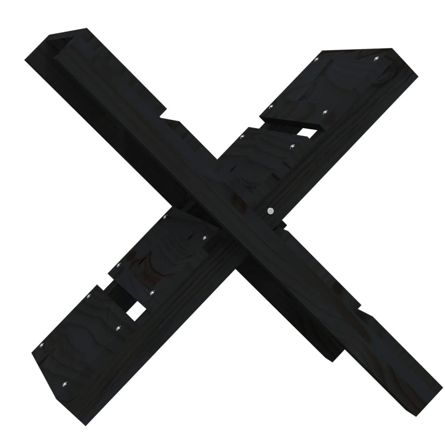 Houtblokhouder 47X39,5X48 Cm Massief Grenenhout Zwart