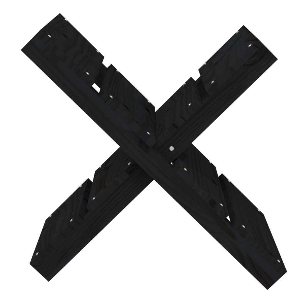 Houtblokhouder 47X39,5X48 Cm Massief Grenenhout Zwart