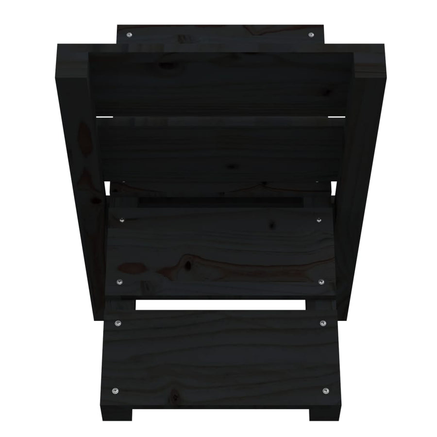 Houtblokhouder 47X39,5X48 Cm Massief Grenenhout Zwart