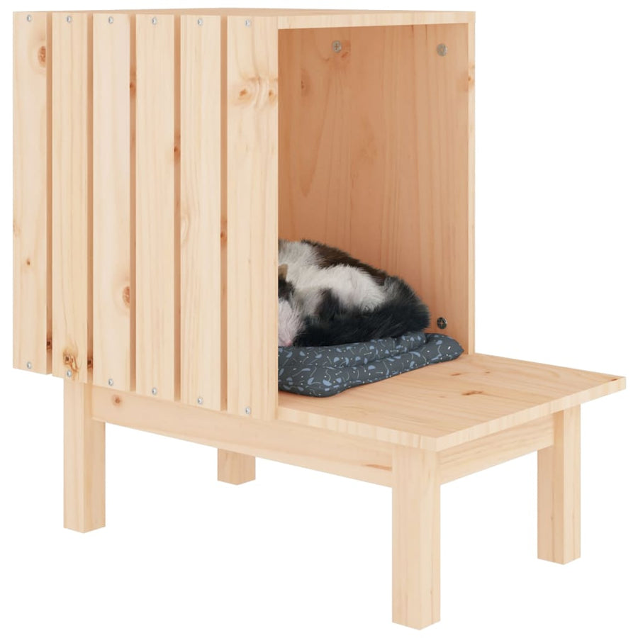 Kattenhuis 60X36X60 Cm Massief Grenenhout Naturel