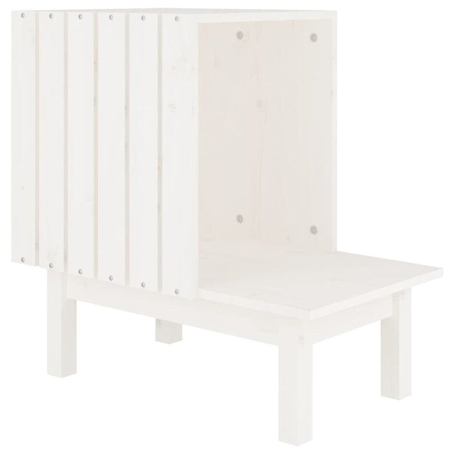 Kattenhuis 60x36x60 cm massief grenenhout wit Wit