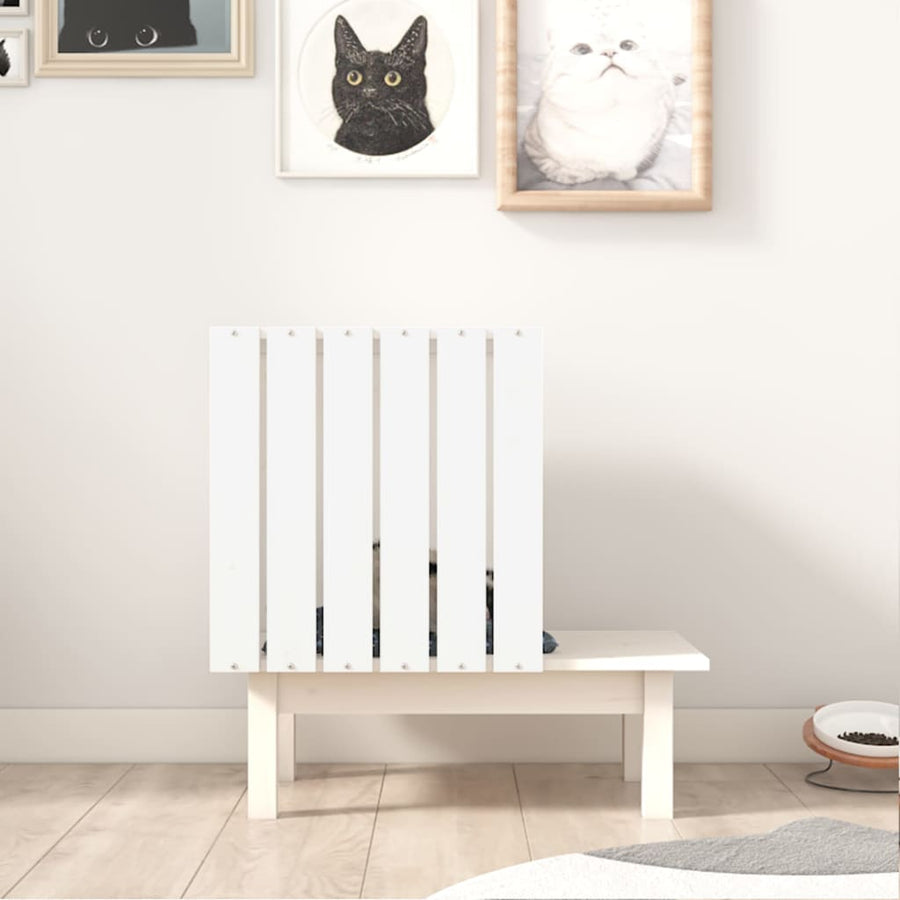 Kattenhuis 60x36x60 cm massief grenenhout wit Wit