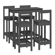 -Delige Barset Massief Grenenhout 5 Grijs