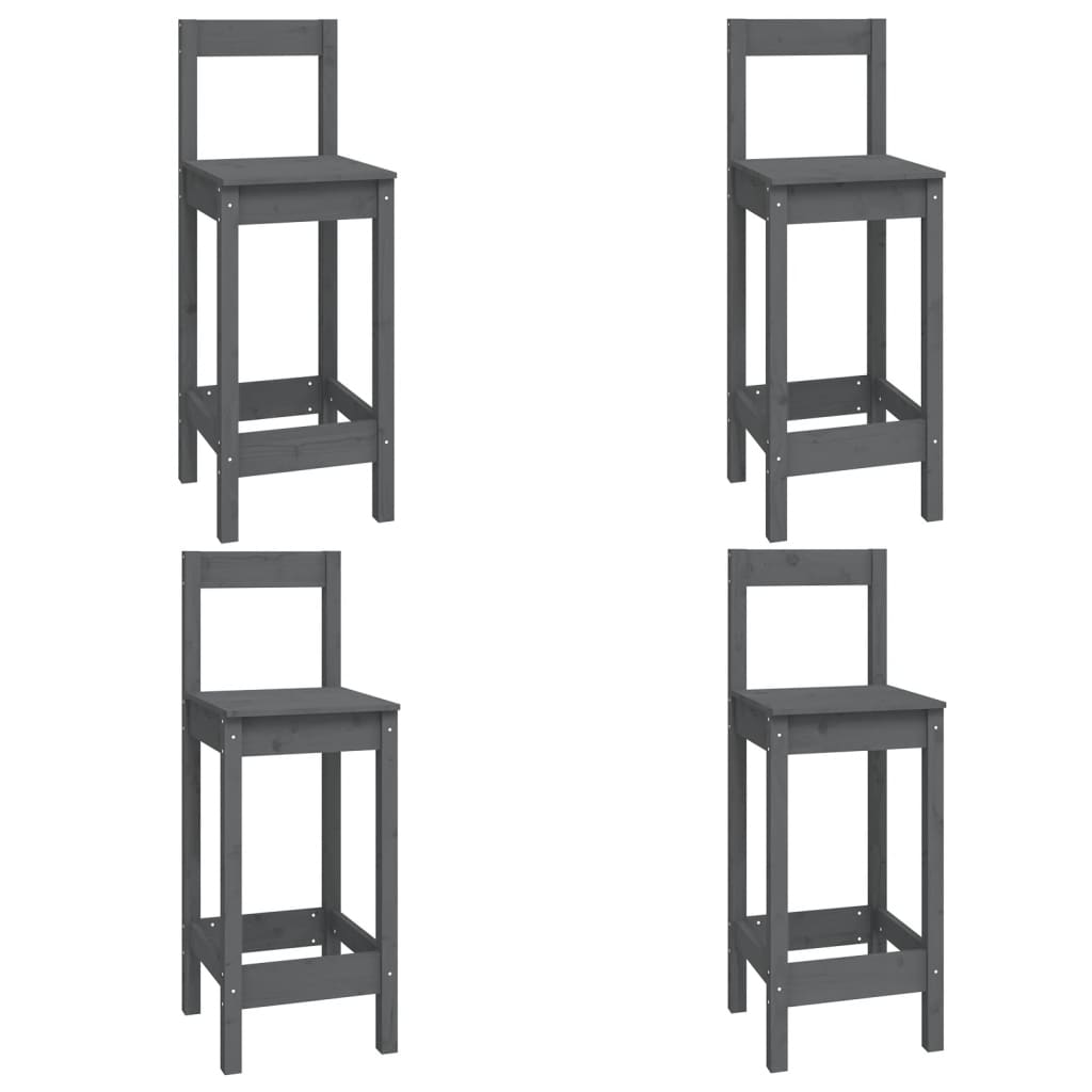 -Delige Barset Massief Grenenhout 5 Grijs