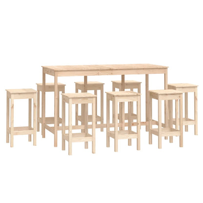 9-Delige Barset Massief Grenenhout