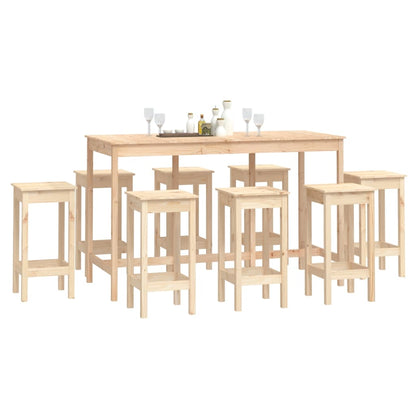 9-Delige Barset Massief Grenenhout