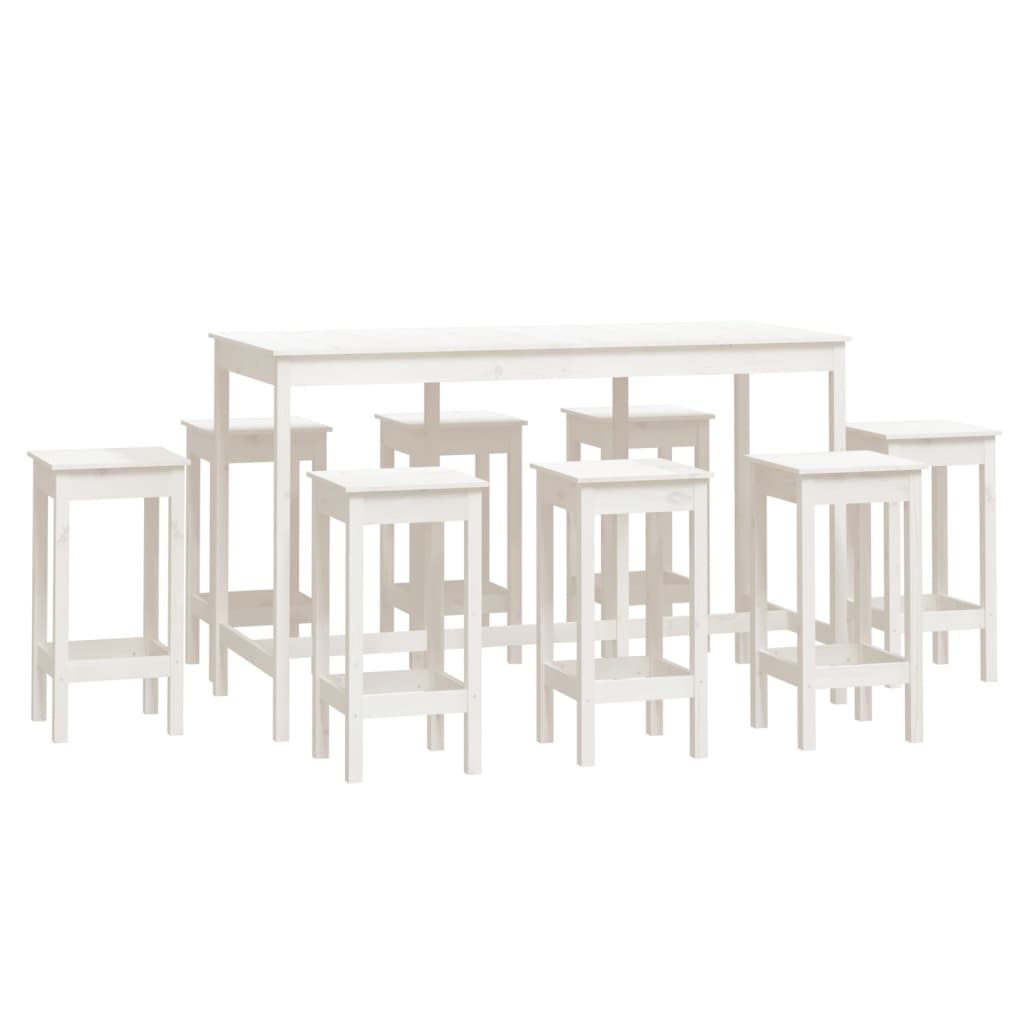 9-Delige Barset Massief Grenenhout Wit
