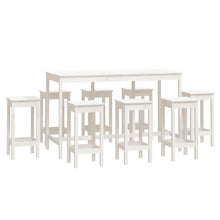 9-Delige Barset Massief Grenenhout Wit