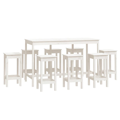 9-Delige Barset Massief Grenenhout Wit