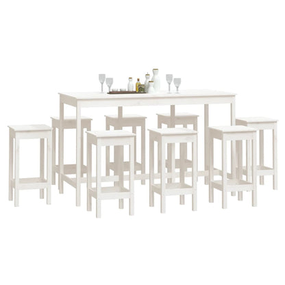 9-Delige Barset Massief Grenenhout Wit