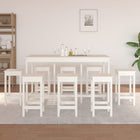 Barset 9-delig massief grenenhout wit