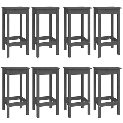 -Delige Barset Massief Grenenhout Grijs