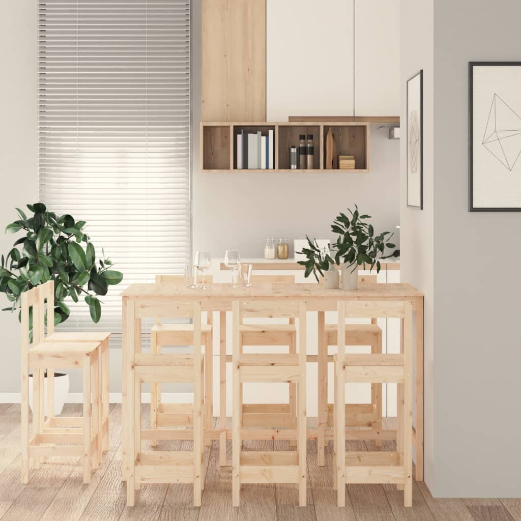 9-Delige Barset Massief Grenenhout