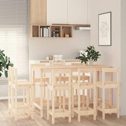 9-Delige Barset Massief Grenenhout
