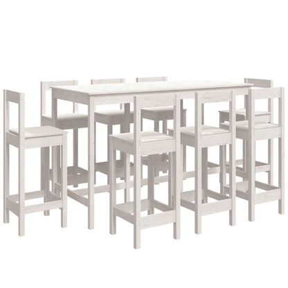 9-Delige Barset Massief Grenenhout Wit