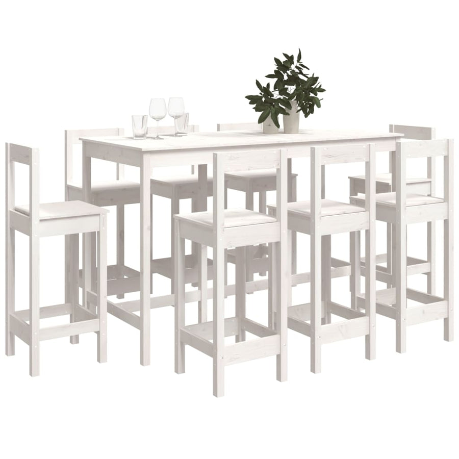 9-Delige Barset Massief Grenenhout Wit