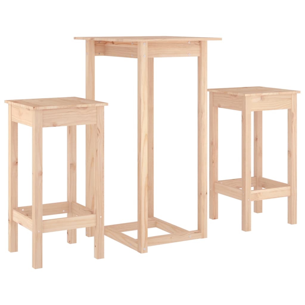 3-Delige Barset Massief Grenenhout
