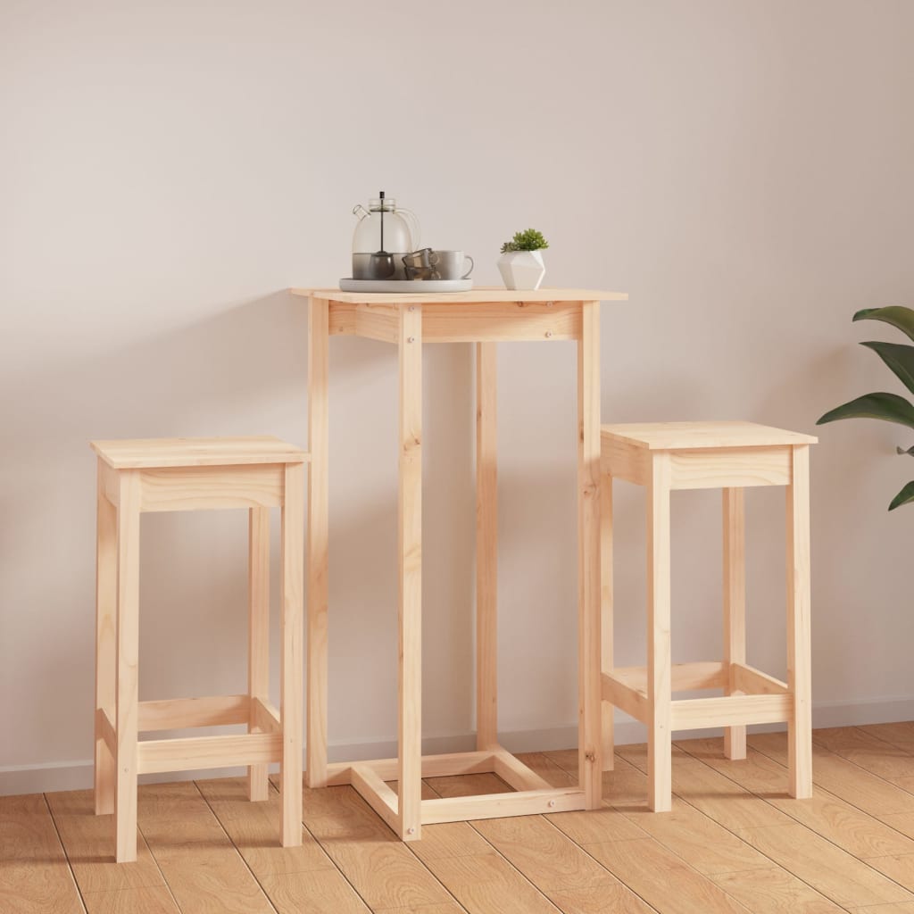 3-Delige Barset Massief Grenenhout