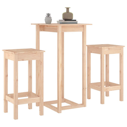 3-Delige Barset Massief Grenenhout