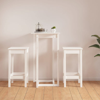3-Delige Barset Massief Grenenhout Wit