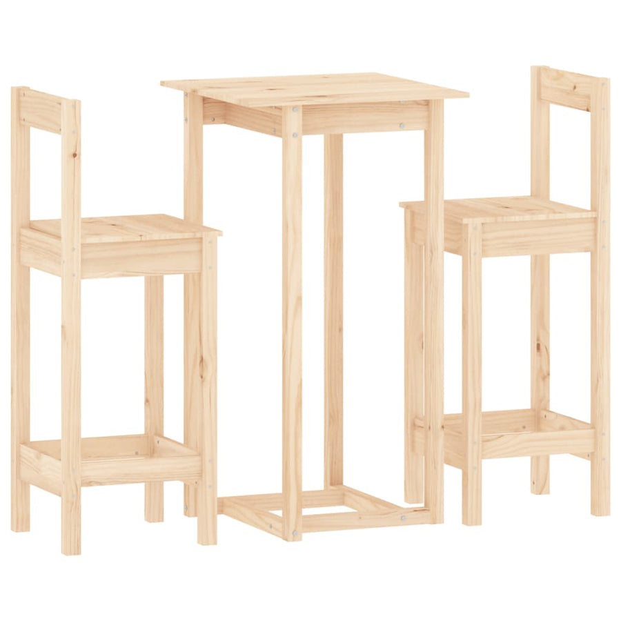 3-Delige Barset Massief Grenenhout