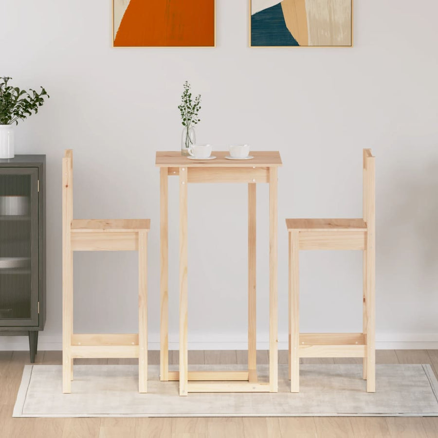 3-Delige Barset Massief Grenenhout