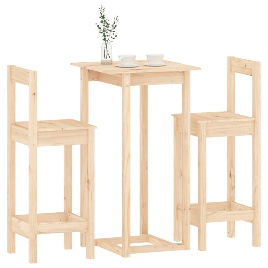 3-Delige Barset Massief Grenenhout