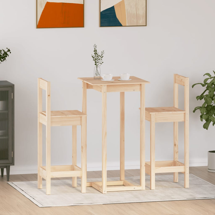 3-Delige Barset Massief Grenenhout