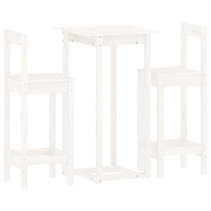 3-Delige Barset Massief Grenenhout Wit