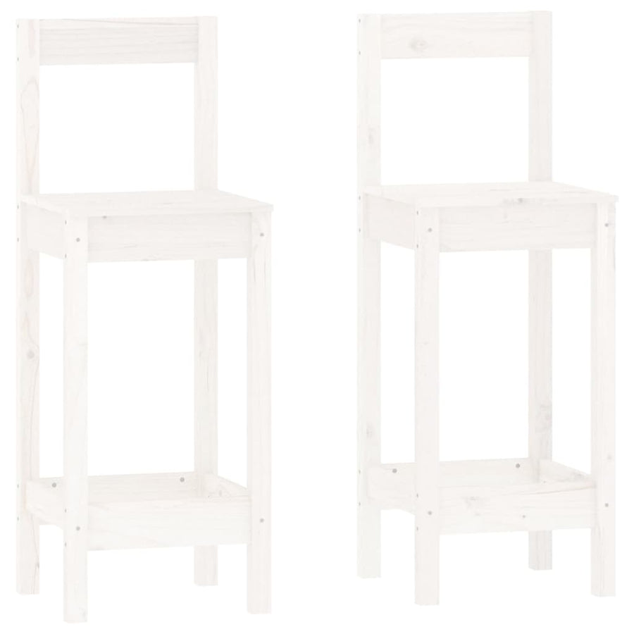 3-Delige Barset Massief Grenenhout Wit