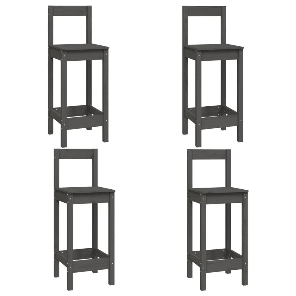 -Delige Barset Massief Grenenhout 5 Grijs