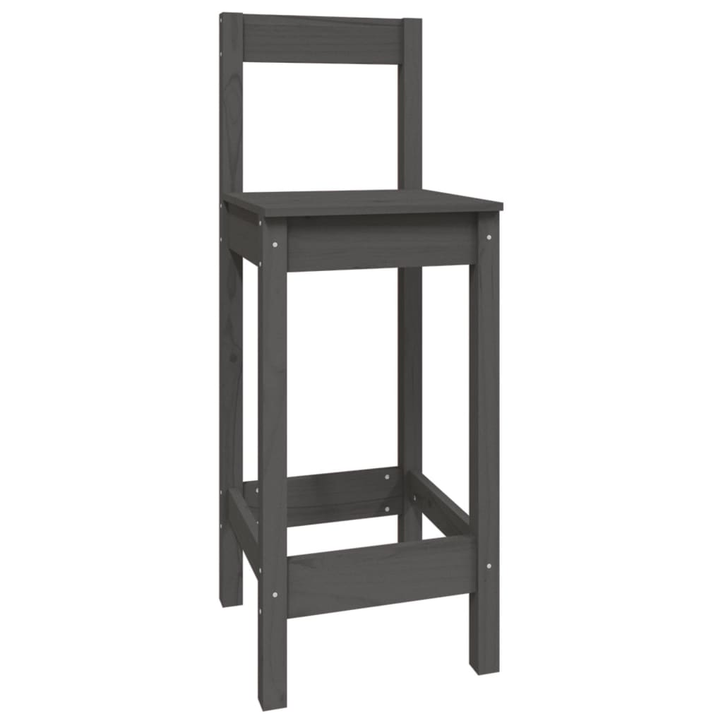 -Delige Barset Massief Grenenhout 5 Grijs