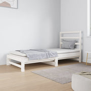 Slaapbank uitschuifbaar massief grenenhout wit 2x 90x190 cm