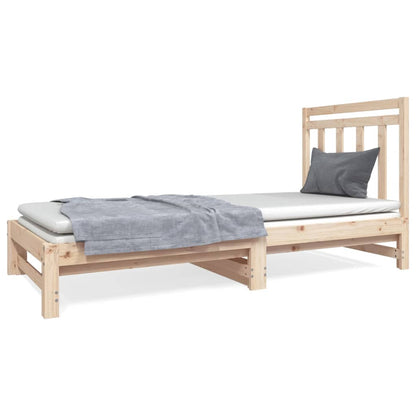 Slaapbank Uitschuifbaar Massief Grenenhout 2X(90X190) Cm
